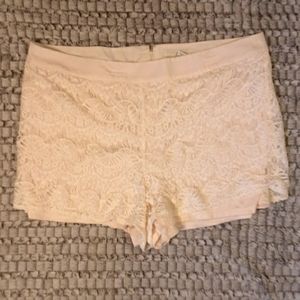 White Lace With Lining Zip Up Skirt By Forever21.